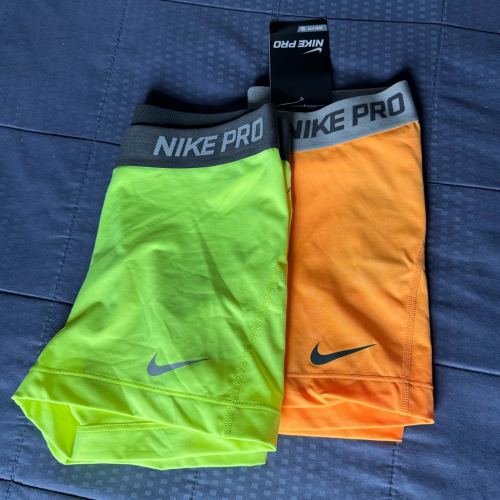 Nike Pro Bright Yellow Athletic Shorts